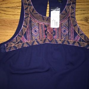 Navy embellished top